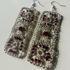 Sterling Silver Granny square earrings by Elizabeth Stewart Designs
