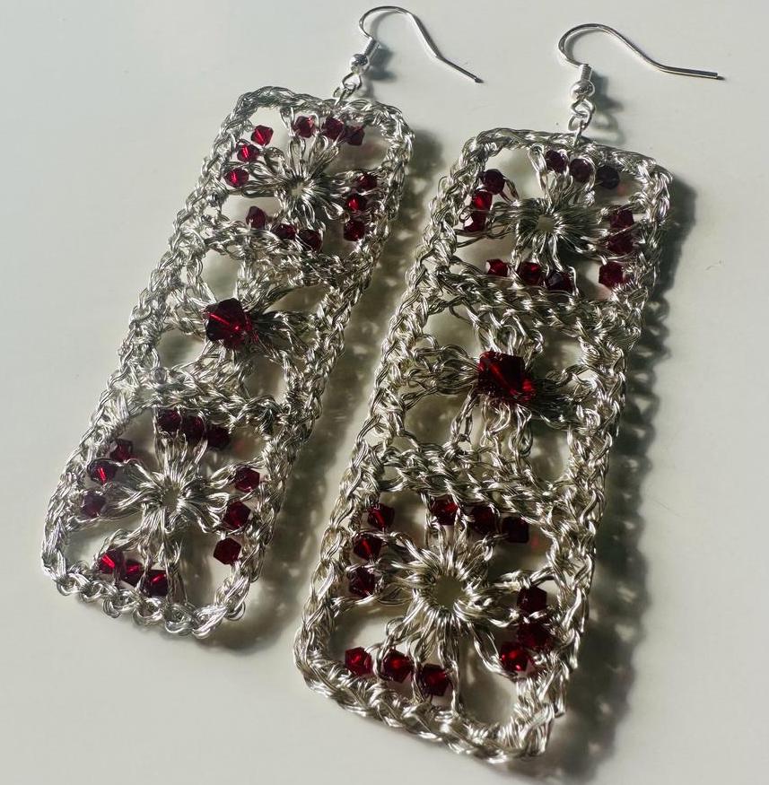 Granny Square earrings by Elizabeth Stewart Designs 3