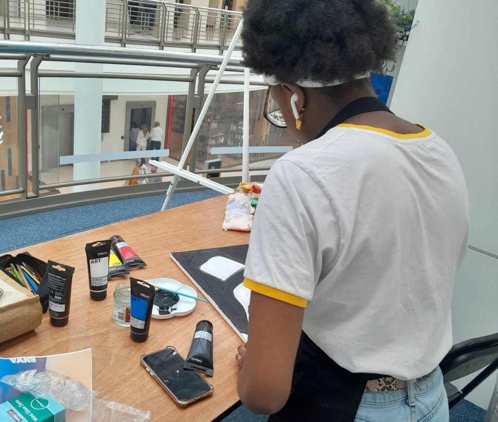 Work experience Student at Amanartis at the Atria by Amma Gyan. Giving space and opportunities.
