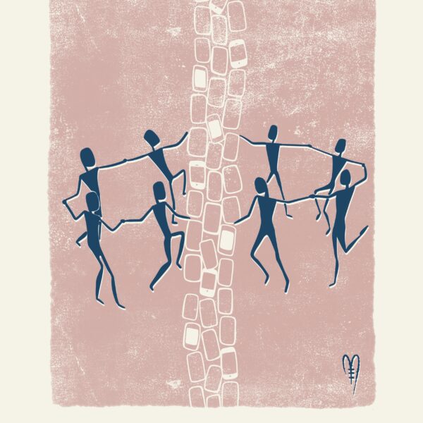 Heidi Bottjer - Break the Wall creating the ad exhibition at Amanartis by Amma Gyan