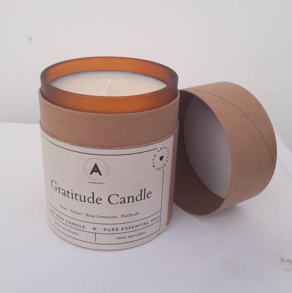 Gratitude candle by Amma Gyan and Rebecca Tracey 1 at Amanartis at the Atria by Amma Gyan 1