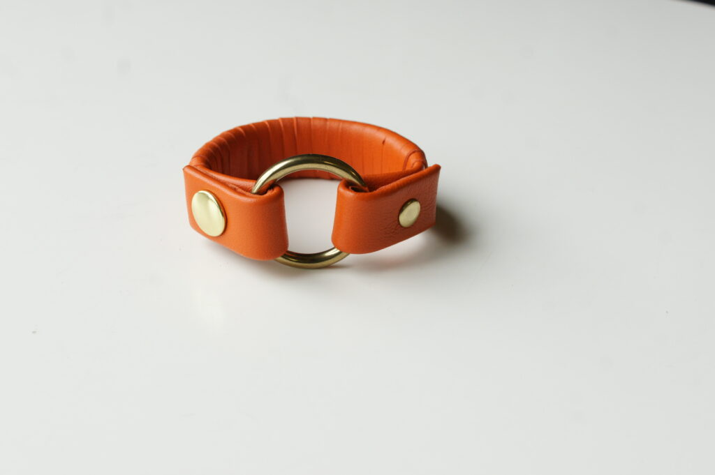Reign designer handmade leather bracelet by Amma Gyan of House of Amma, Amanartis and Amma Gyan Art
