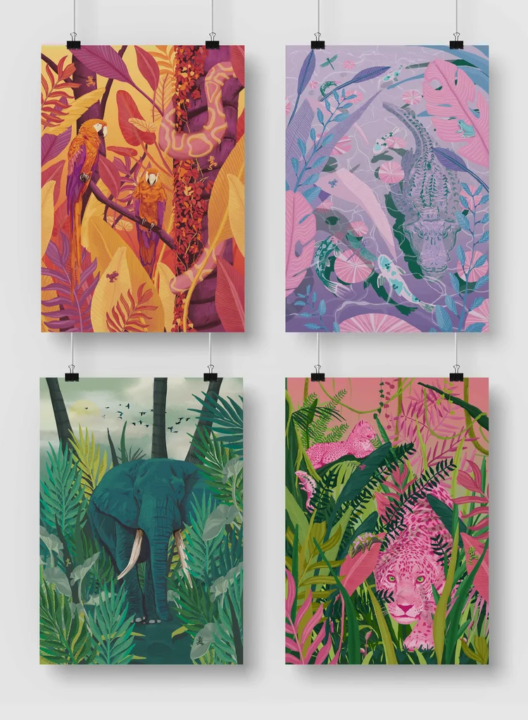 4+PORTRAIT+HANGING by Mary Flora Hart