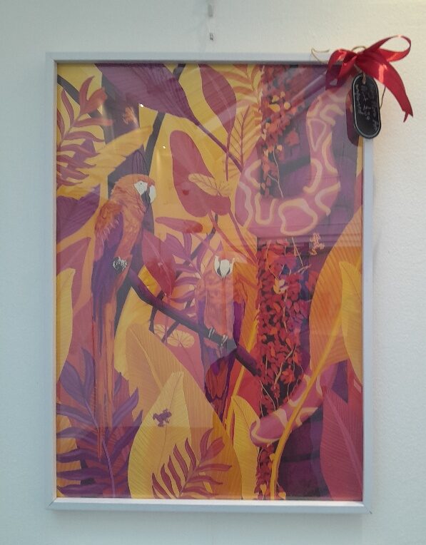 Mary Hart Art At House of Amma Harlequin Watford Pink and yellow