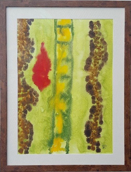 Glenda Wood, Number 5, Watercolour on paper mounted and framed at Amanartis studio and gallery Watford by Founder Amma Gyan of Amanartis and House of Amma